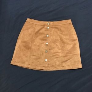 Suede mini skirt